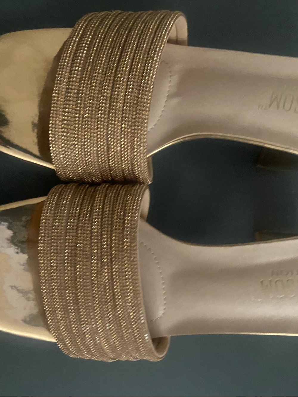 Versona Metallic Gold Slide Mules